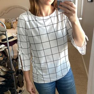 Ann Taylor Grid Blouse